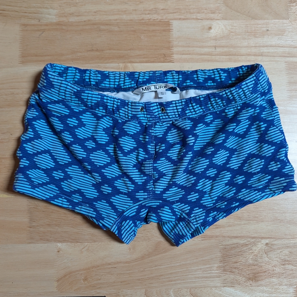 Mr. Turk Blue Patterned Swim Shorts